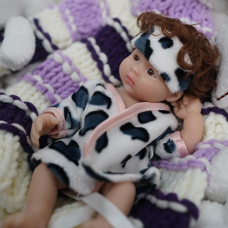 15 cm Soft-Touch-Vollvinylkörper-Reborn-Puppe, kann baden, echt aussehende Mini-Simulation, Bebe-Wiedergeburtspuppe, Kleidung wechseln, Spielhaus, Babypuppe, Spielzeug für Kinder 6 Inch