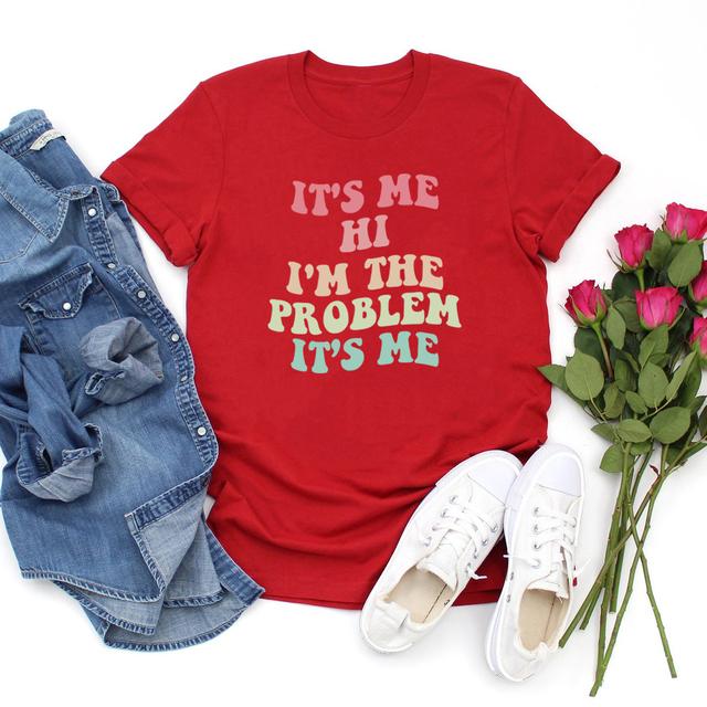 „It’s Me Hi Im The Problem It’s Me“-T-Shirt, lustiges Trend-Musik-Shirt, Anti-Held-Geschenk, Damen-Grafik-T-Shirts, kurzärmeliges T-Shirt XXL rot
