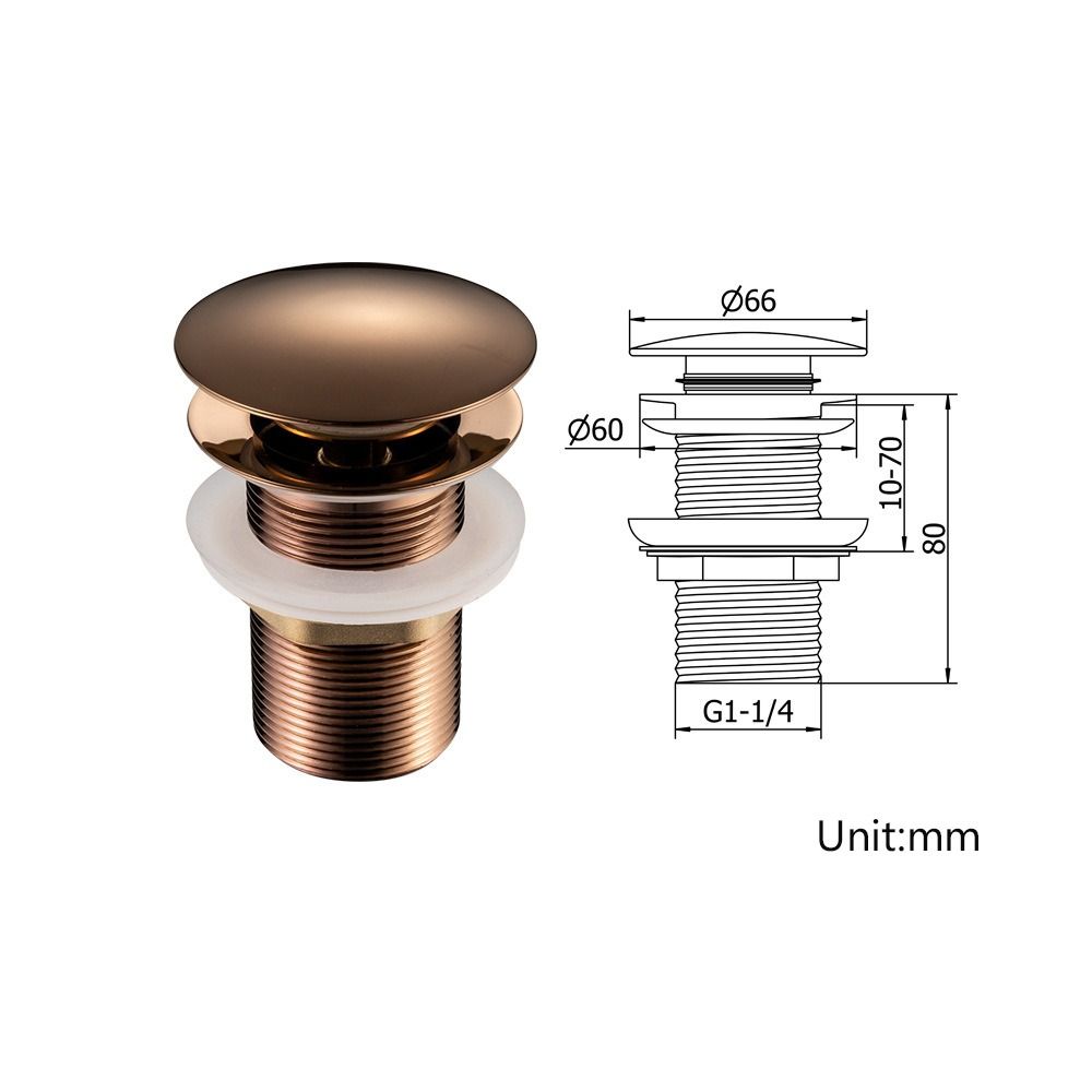 Schlitz-Ungeschlitzter Waschbecken-Ablaufstopfen, Abtropffläche, Waschbecken-Ablaufvorrichtung, Badezimmer-Waschbecken-Rohrzubehör rose gold-no hole