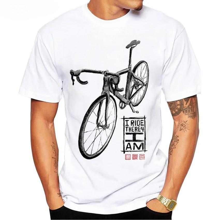 Gravelbike Radsport T-Shirt Neu Sommer Herren Kurzarm Harajuku Fixie Fahrrad Sport Kunst Junge Lässige Oberteile Lustige Weiße T-Shirts M