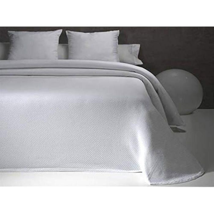 Bettüberwurf - JAVIER LARRAINZAR - 270 x 270 cm - Weiß - Jacquardgewebt - Weiche Haptik