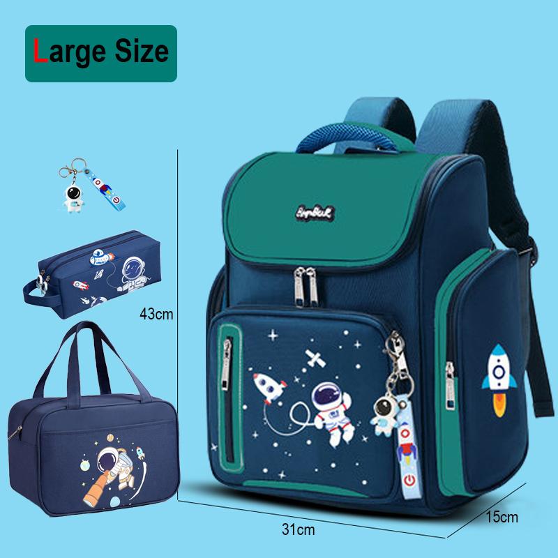 Neu Jungen Orthopädische Schule Taschen Kind Astronaut Druck Rucksäcke Grundschüler Mädchen kinder Schul