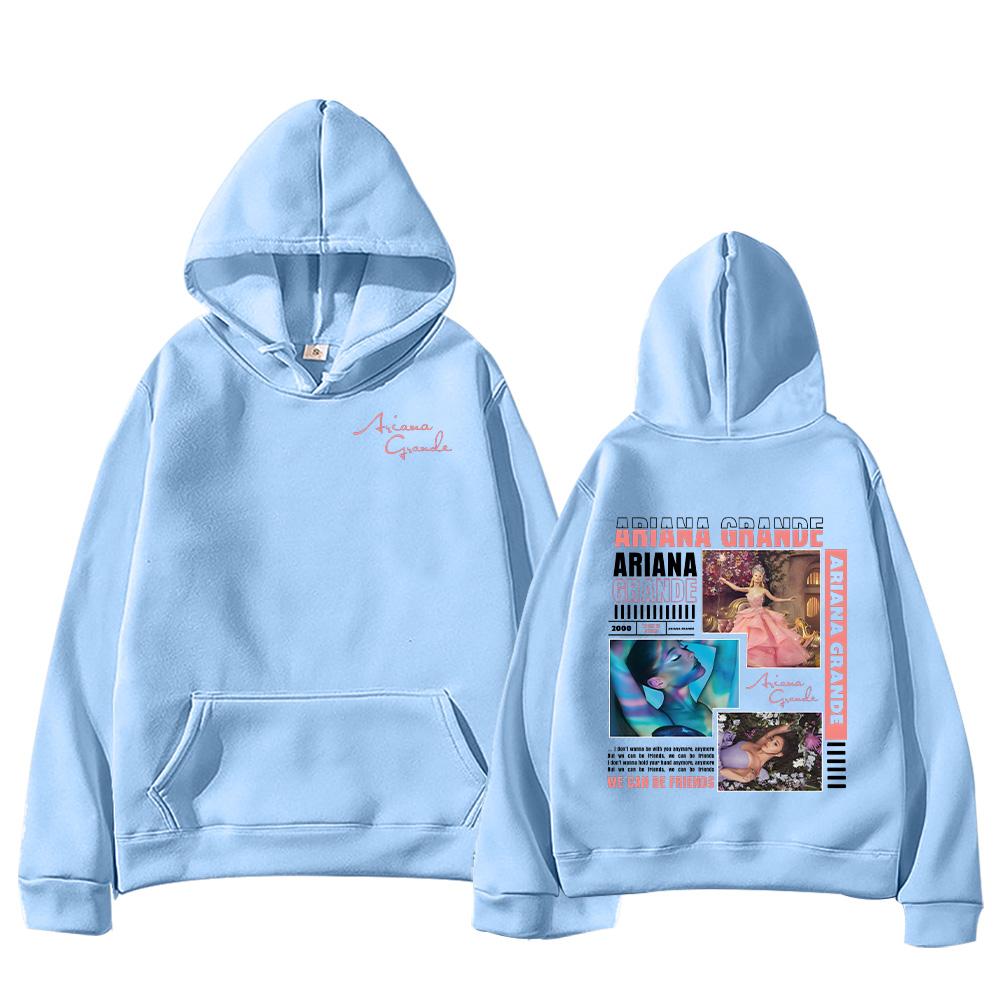 Ariana Grande Hoodies Glinda Die Gute Böse Pullover Männer Frauen Niedliche Kleidung Übergroßes Sweatshirt Neu Langarm Mode Kapuzenpullover XS hellblaue