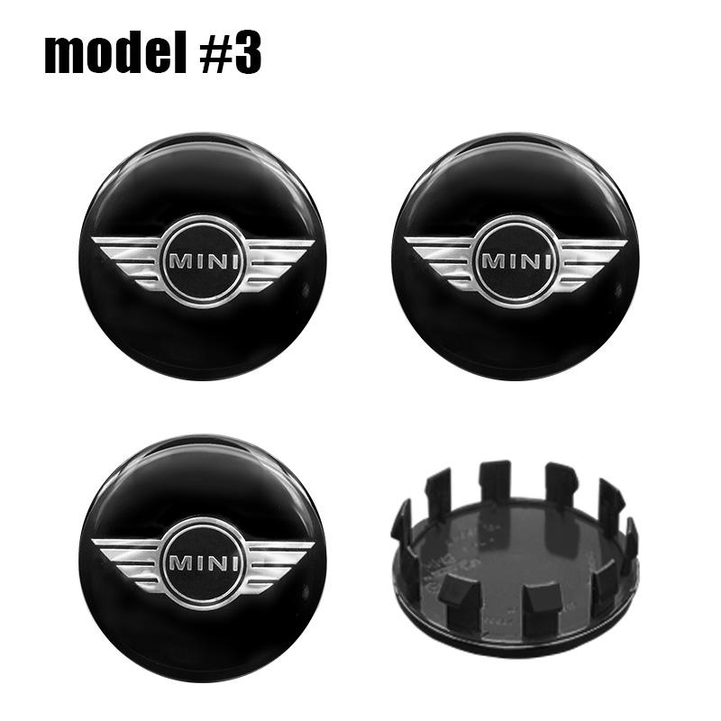 4 Stück 56mm Auto Radnabenkappen Mini Logo Abzeichen Felgenabdeckung Emblem Für Mini Cooper R55 R56 R57 R58 R59 F54 F55 F56 F60 JCW Mini black