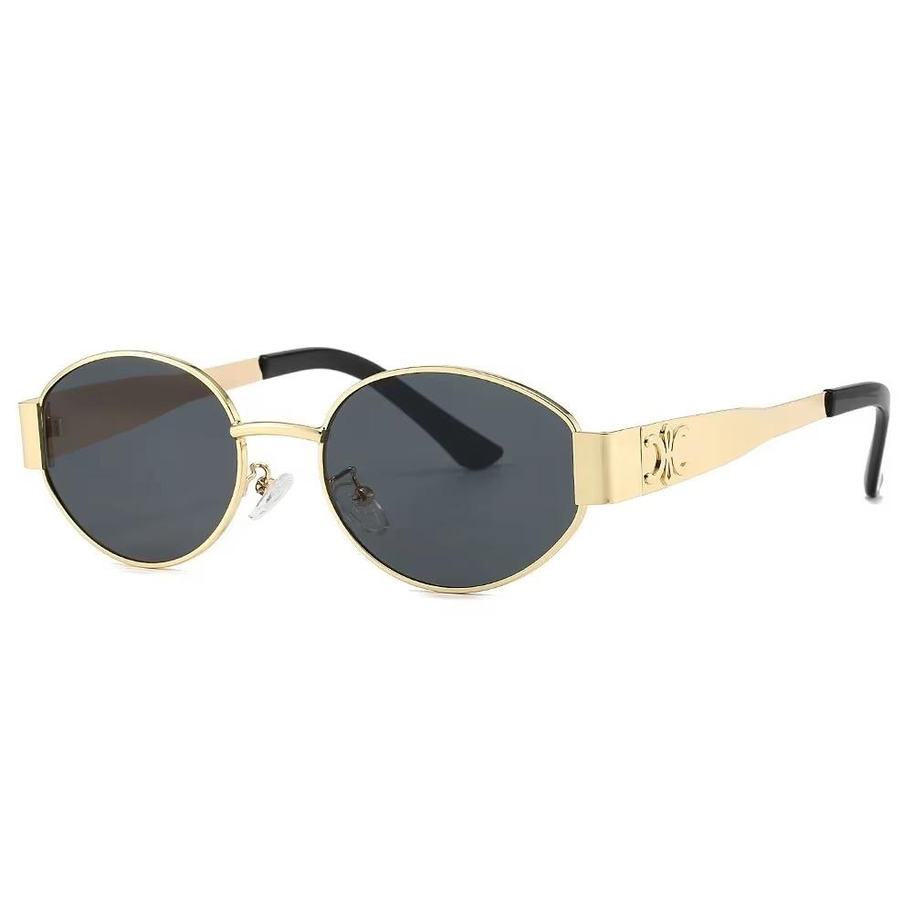 Premium Luxus Metall Sonnenbrille für Herren und Damen Unisex Designer Mode Sonnenbrille Oval geformte Unisex Mode Brille