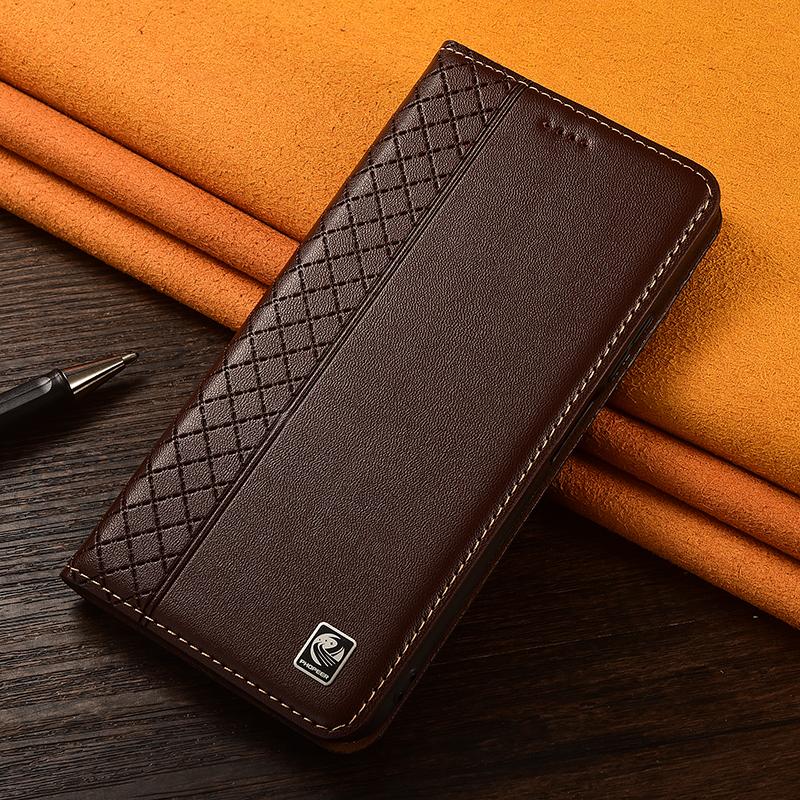Napa Innengitter Echtes Leder Klapphülle für Samsung Galaxy S20 S21 S22 S23 S24 S25 S26 FE Plus Ultra Edge Hülle Kartenfächer S25 Edge kaffeebraun