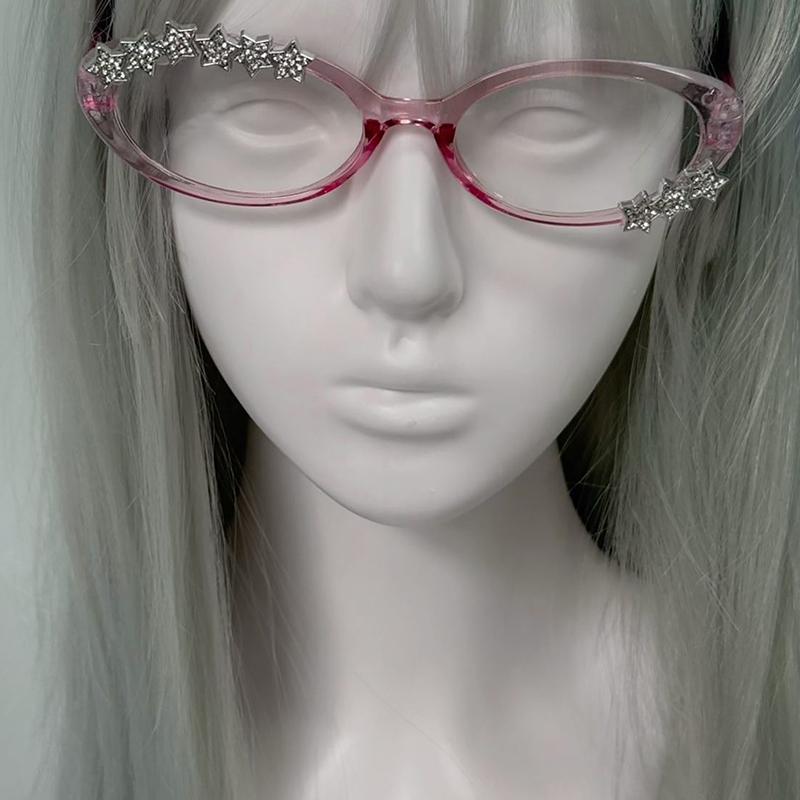 1/2 Stück Harajuku Japanisches Charm-Mädchen Hello Kitty Brille Rosa Glänzende Schleife Retro Y2K Hello Kitty Dekorationsbrille Geburtstagsgeschenk