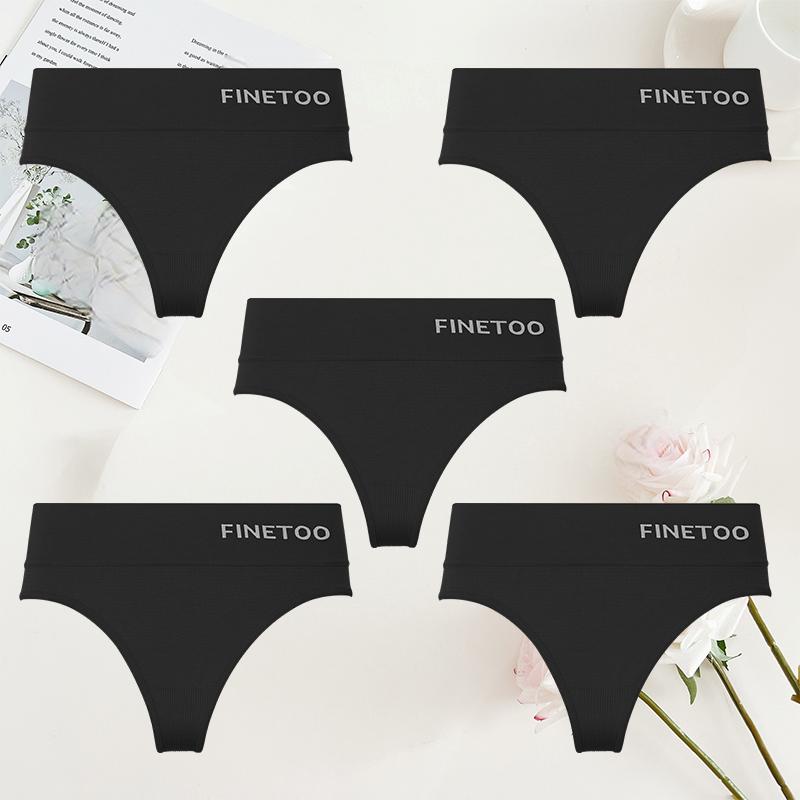 FINETOO 5 Stück/Set Bodyshaper Slips Damen Unterwäsche Hohe Taille Slips Damen Dessous Sexy G-String Unterhosen Pantys Bodyslim M-L&Set
