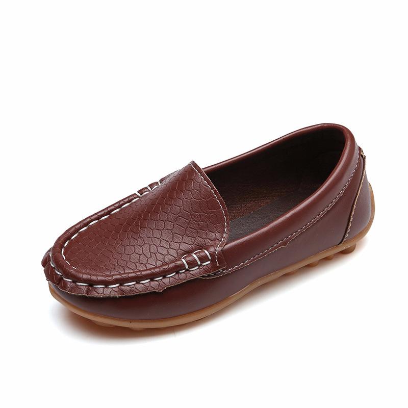 Kinderschuhe PU-Leder Casual Styles Jungen Mädchen Schuhe Weiche bequeme Slipper Slip-on-Kinderschuhe 29 braun