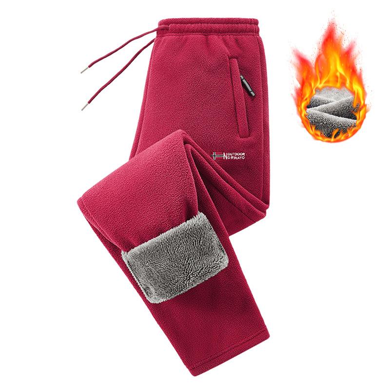Herren - gefütterte Warme Hose, Freizeit Hose, Modisch und Vielseitig, Herbst/Winter Lange Hose Herren Thermohose M rot