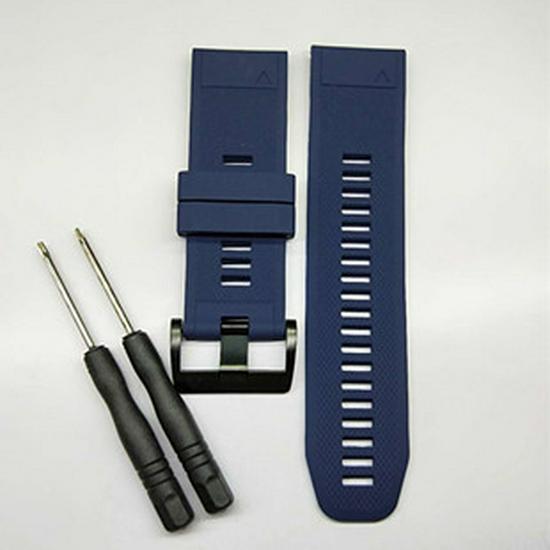Garmin fenix Schnellverschluss Silikon Uhrenarmband für fenix 5/5S/5X, 6X, 7X, 3/3HR 26mm Regular Buckle navy blau