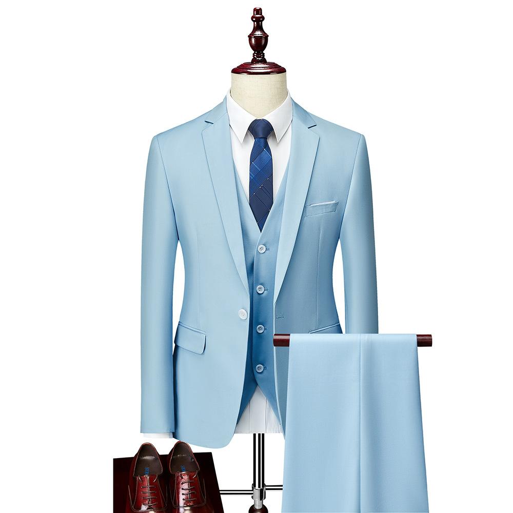Dreiteiliger Business-Freizeitanzug für Herren, Hochzeitsanzug, Herrenbekleidung, stilvolle Anzüge und Blazer XXXXXL himmelblaue