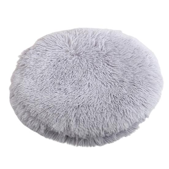 Katzenkissen, rund, hält die Wärme, superweich, für Hunde und Kätzchen, Schlafkissen, Bett für den Haushalt M licht grau