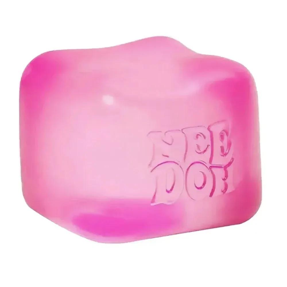 Schylling Needoh Nice Cube Stressabbau Sensorisches Spielzeug für ADHS Fokus und Angst Unisex Fidget Tool Weicher Knetbarer Schreibtisch rosa
