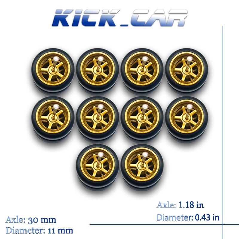 1/64 Räder Mit Festen Gummireifen Fünfspeichen 2 Für Spielzeugmodell Diecast Autos Tuning Teile Für Hotwheels (5 Sets für 5 Autos)