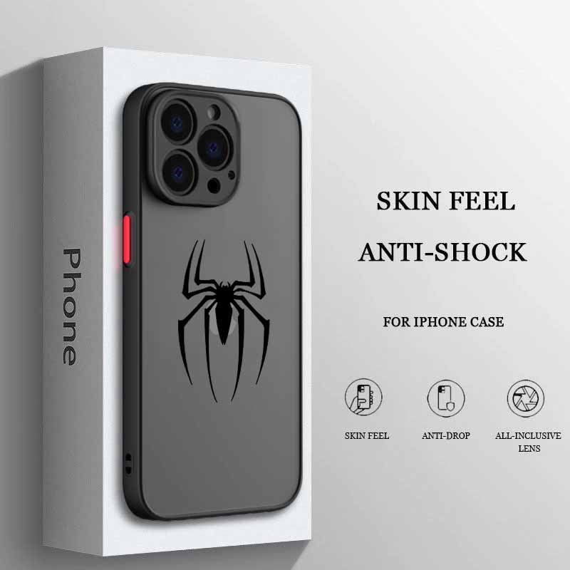 Spider-Man Iron Man LOGO Für iPhone 17 Air 16E 16 15 14 13 12 11 8 7 mini Pro Max Plus Matt Durchscheinend Weiche Handyhülle iPhone 17 AIR