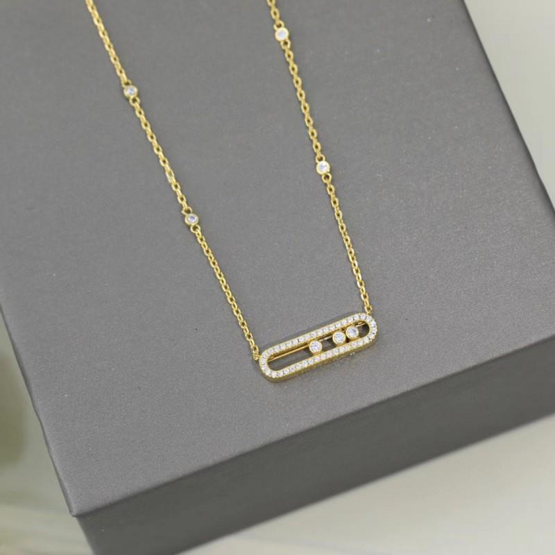 Frühling/Sommer Damen Große Diamant Schiebekette - Eleganter Voll-Diamant Anhänger Schlüsselbeinkette Geschenk