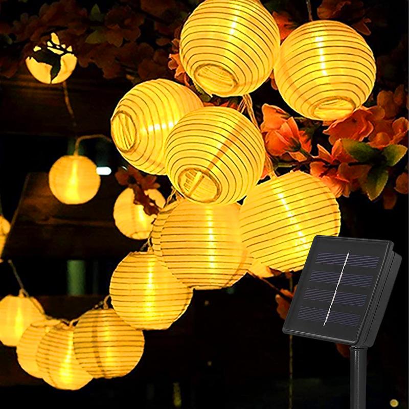 Solar Outdoor Licht Girlande Solar Laterne Garten Lampe String Lighs Wasserdichte Soalr Lampe Garten Girlande Sonnenlicht Garten Dekor 5M 20LEDs gelb