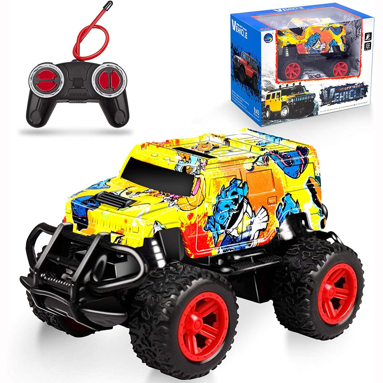 RC-Autospielzeug, ferngesteuertes Auto-Monstertruck für Jungen, Kinderspielzeug für Mädchen im Alter von 3–7 Jahren, Weihnachtsgeburtstagsgeschenke für 3–7 Jahre alte Kleinkindspielzeuge 14.5x8x7.5cm