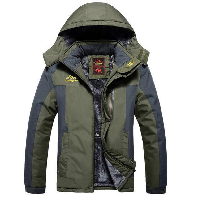 Outdoor Winter Fleece Militär Jacken Männer Wasserdichte Outwear Parka Herren Windjacke Warm Regenmantel Mantel XL armee grüne