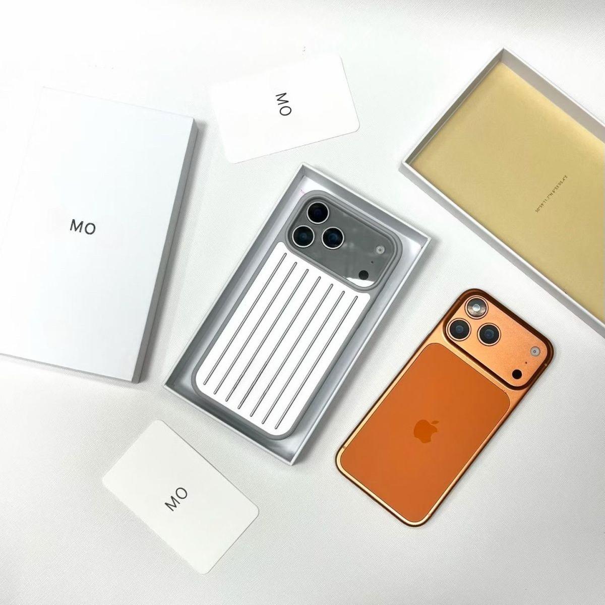 Aluminiumlegierung Für RIMOWA Luxus Business Gepäckkoffer Für IPhone 17 Pro Max 16 15 14 13 3D Wellenstreifen Stilvoll Verbessern Sturzsicher Schutzhülle iPhone17 Pro Max silber