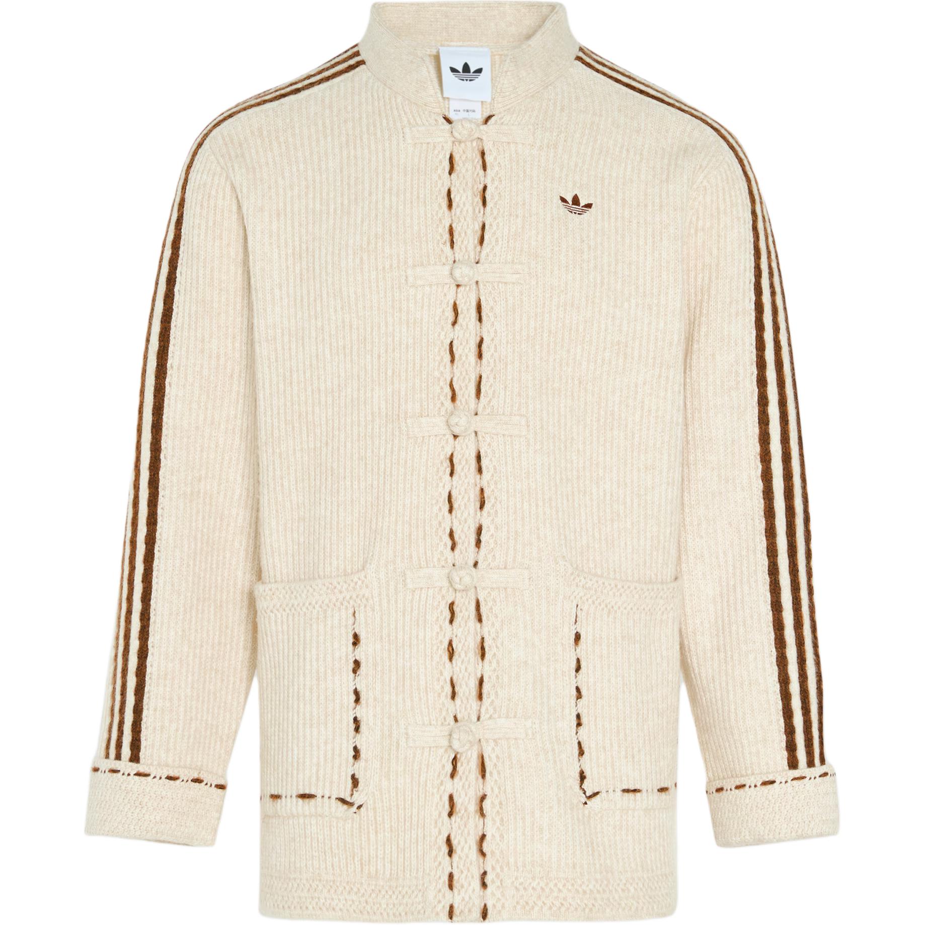 Adidas Originals Neujahr FW25 Strickjacke CNY Neuer Chinesischer Stil Lässige Strick Sportliche Locker Langärmlige Jacke Unisex Jacke KR5065 M