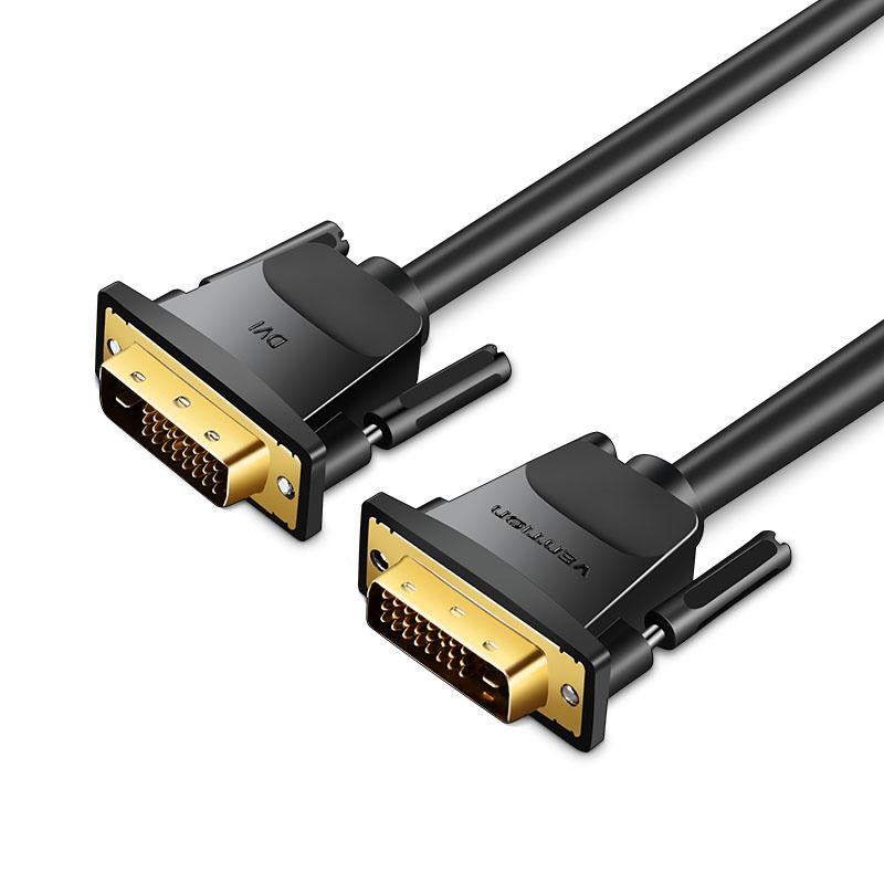 Vention DVI zu DVI Kabel 1080P 60Hz DVI-I 24+1 DVI Stecker zu DVI Stecker Adapter Konverter für Laptop Monitor Kabel DVI Kabel 1m schwarz
