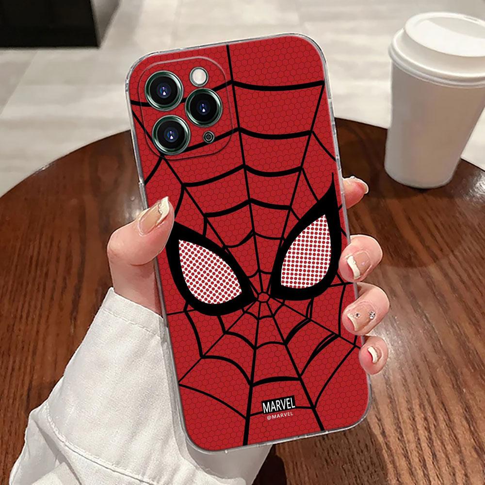 Marvel Spiderman Transparente Handyhülle Für iPhone 17 Pro Max 17E 11 12 13 14 15 16 Pro Max 15 Plus 17 Air 16E 7 XS Weiche Hülle iPhone 16 Plus
