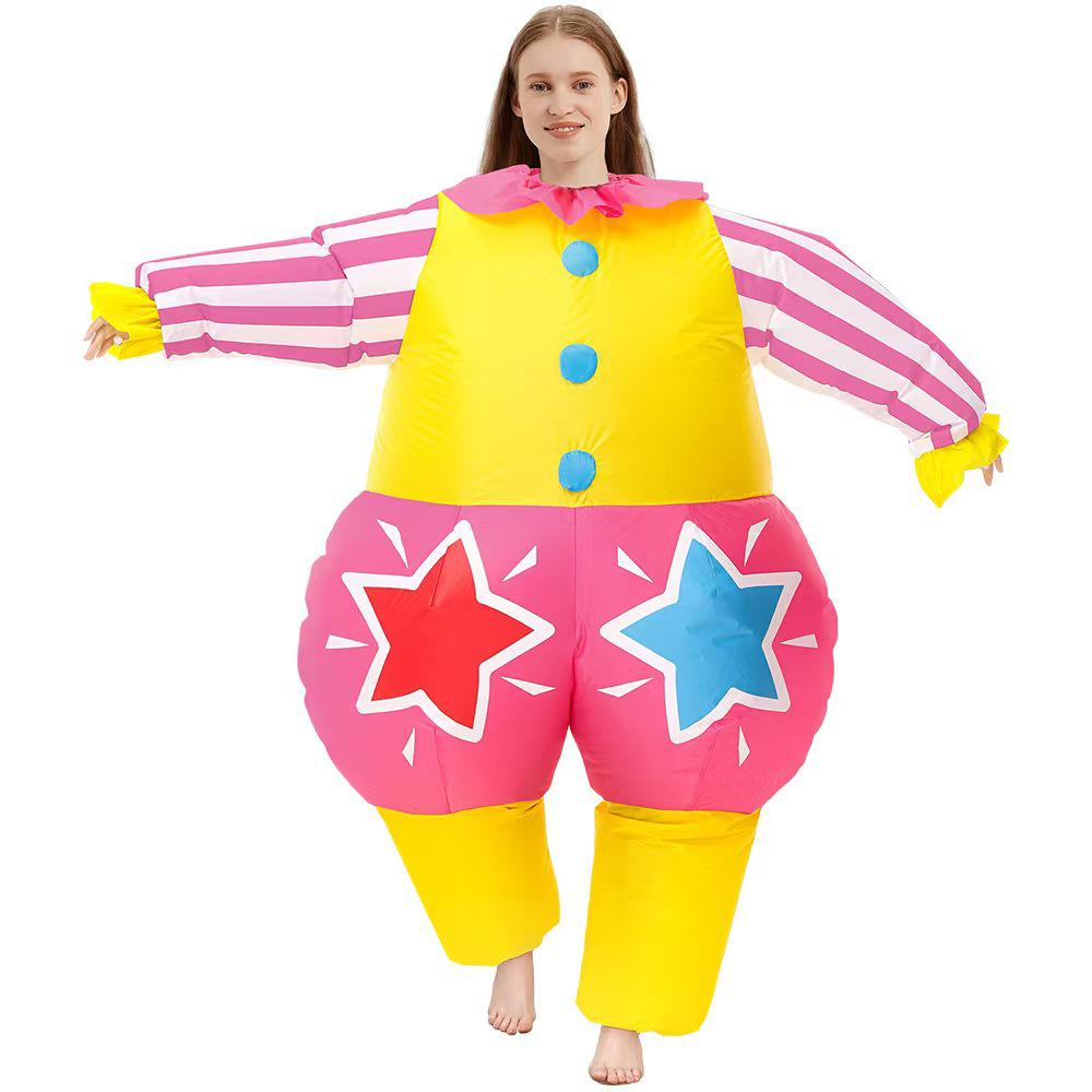 Aufblasbares Clown-Kostüm für Cosplay, Tanz und Veranstaltungen yellow