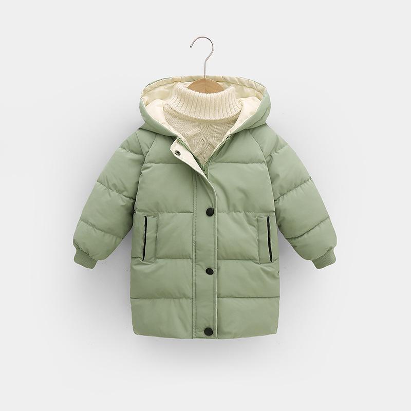 Neue kinder Unten Jacke Jungen Mädchen Winter Kleidung Koreanische Baumwolle Gepolsterte Kleidung Baby Verdickt Mantel 120cm grün