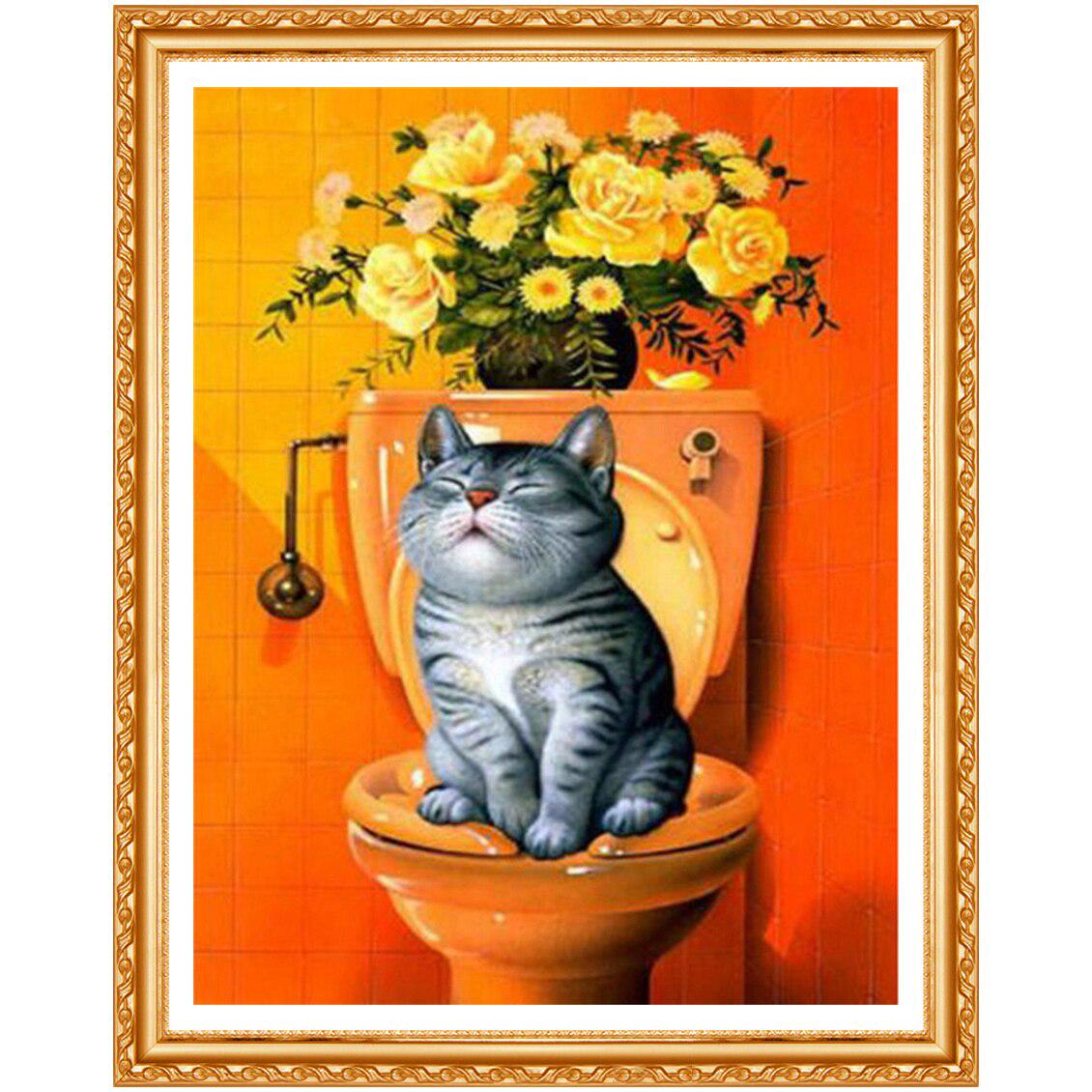 Diamant Painting 5d Diy Diamant Painting Runde Diamant Stickerei Tiere Katze Diamant 20X30CM