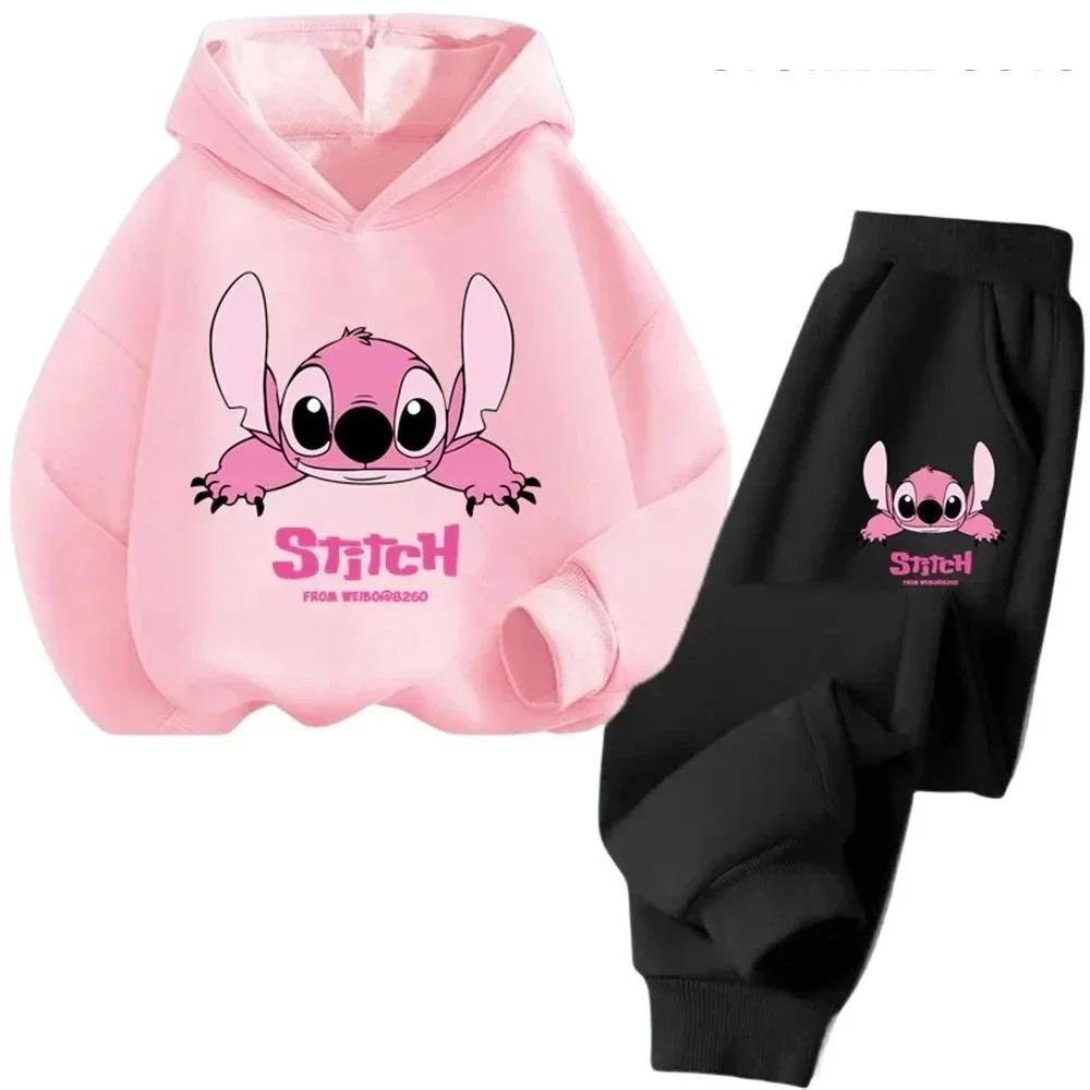 Kinder Kapuzenpullover Stitch Kawaii Mode Pullover Sweatshirt Anime Trainingsanzug Manga Cartoons Mädchen Junge Kinder Herbst Freizeitkleidung 130cm white