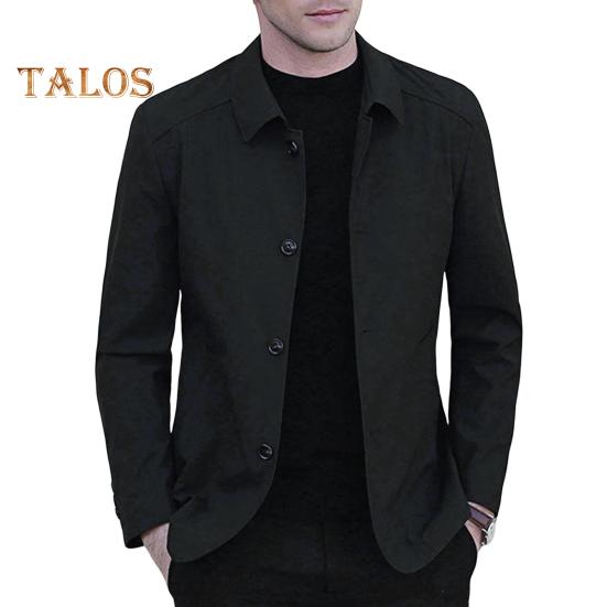 Herren Jacke Revers Langarm Reißverschlussleiste Jacke Mantel mit Taschen Einfarbig Frühling Herbst Freizeitjacke XXL schwarz