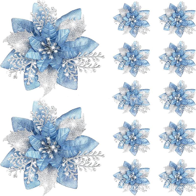 14,5 cm 1pc/5pcs/10pcs Rosa Weihnachten Blume Weihnachten Baum Dekorative Blume Frohe Weihnachten Dekor für Home Kranz Tür Fenster 10 pieces