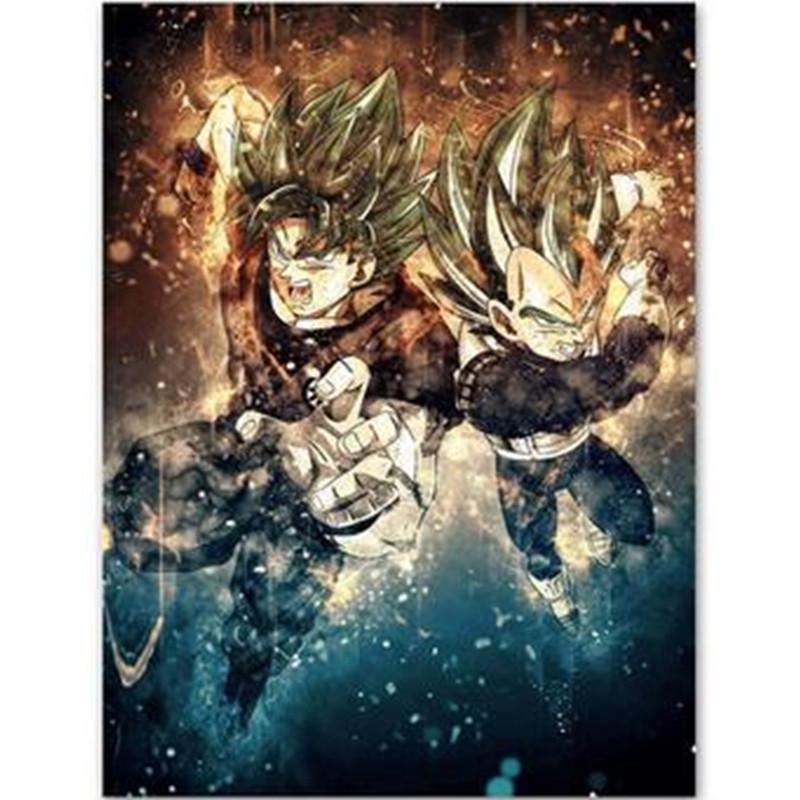 5D-Diamant-Malerei-Set zum Selbermachen, Super-Saiyajin-Kunst, Diamant-Stickerei, Strass-Dekorationen für Zuhause 20x30cm