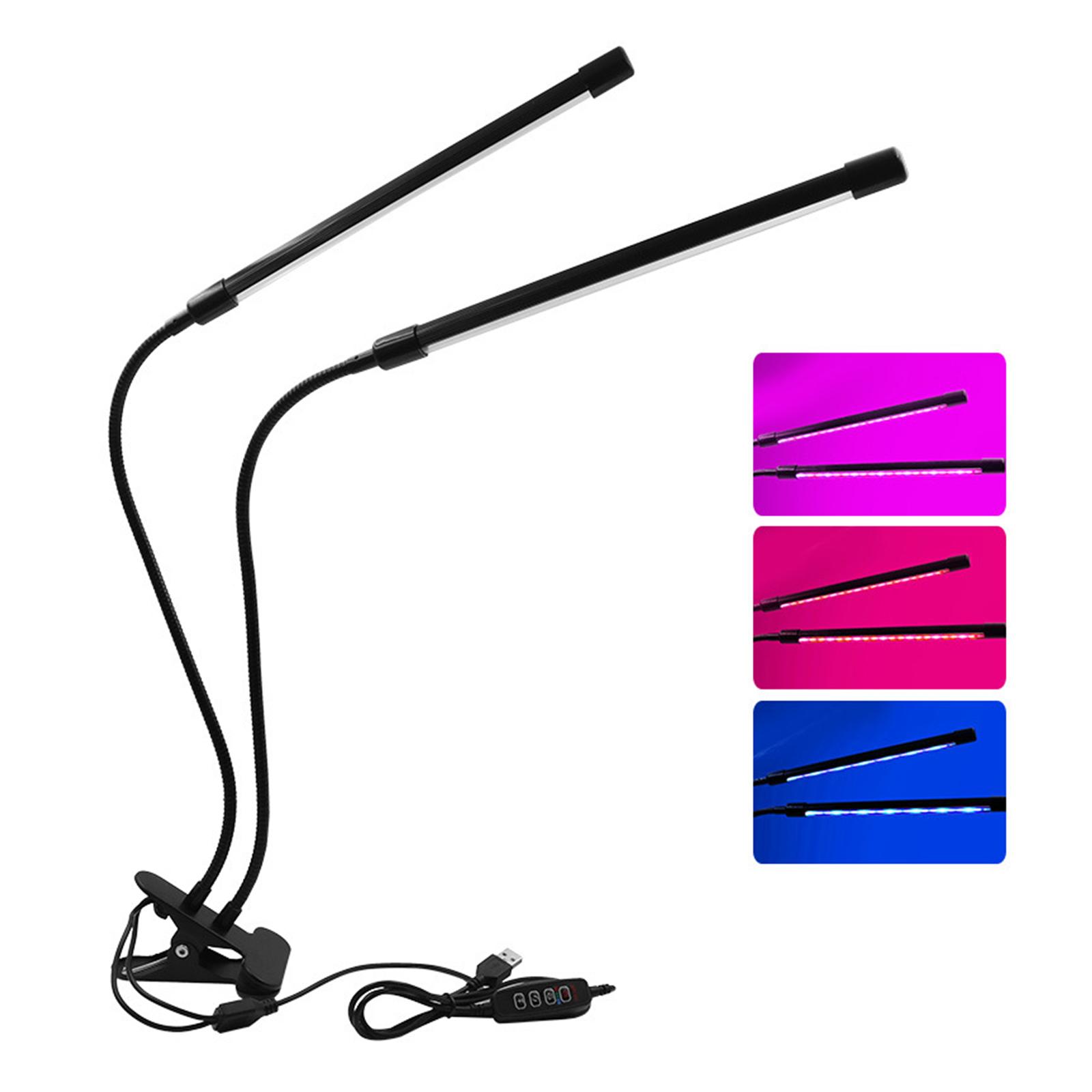 Clip-on Pflanze Blume Sukkulenten wachsen Licht USB Vollspektrum Innen wachsenden Kindergarten Auffüllen Double tube-20W