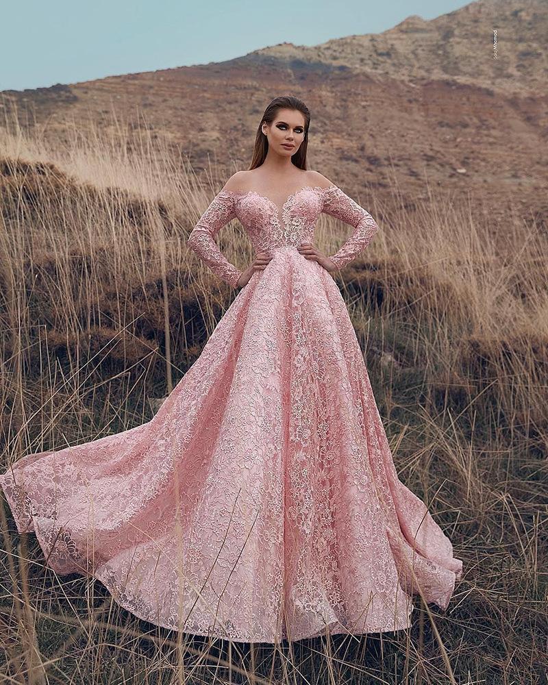 Pengpeng-Kleid für Damen, neues schulterfreies Brauthochzeitskleid, sexy großes Swing-Schlepper-Abendkleid 2XL rosa