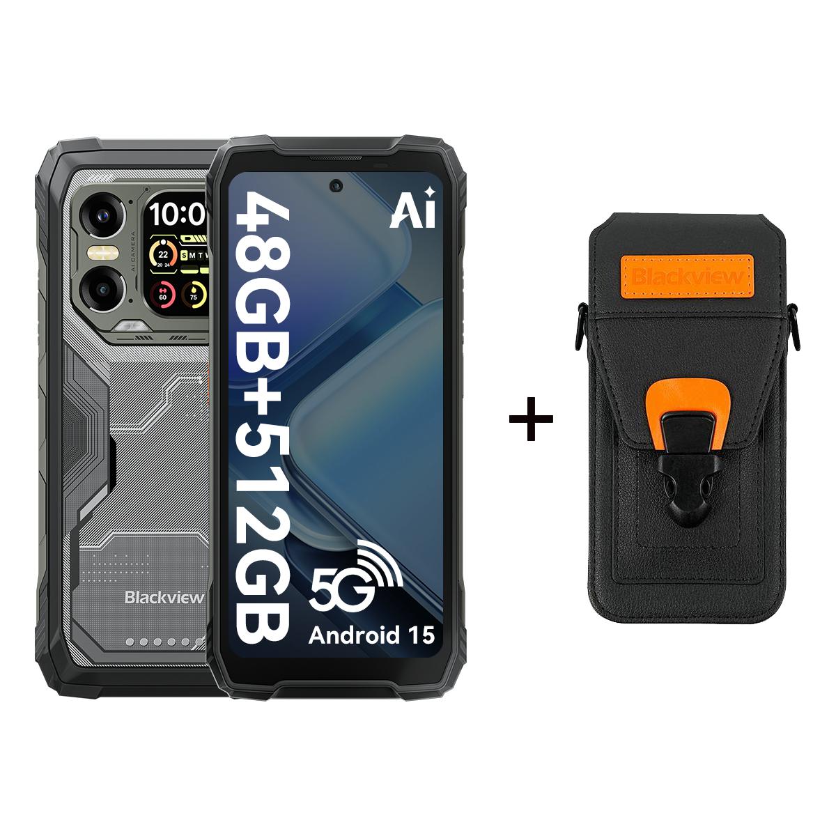 Blackview XPLORE 1 Dimensity 7050 Robustes Telefon Android 15  (16GB+32GB) RAM 512GB ROM 6,78 Zoll 120Hz Display 20000mAh with case schwarz