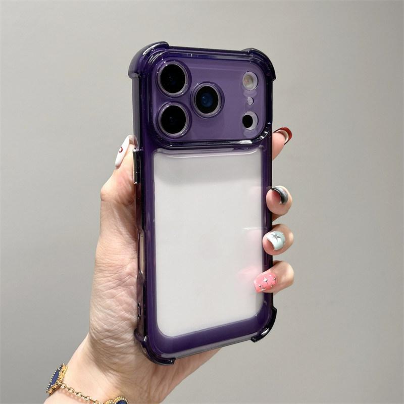 Luxuriöse stoßfeste transparente Handyhülle für iPhone 17 Pro 16 15 14 13 12 11 17 Pro Max 17 Air Klare weiche Bumper-Hüllen Abdeckung iPhone 17 Pro Max violett