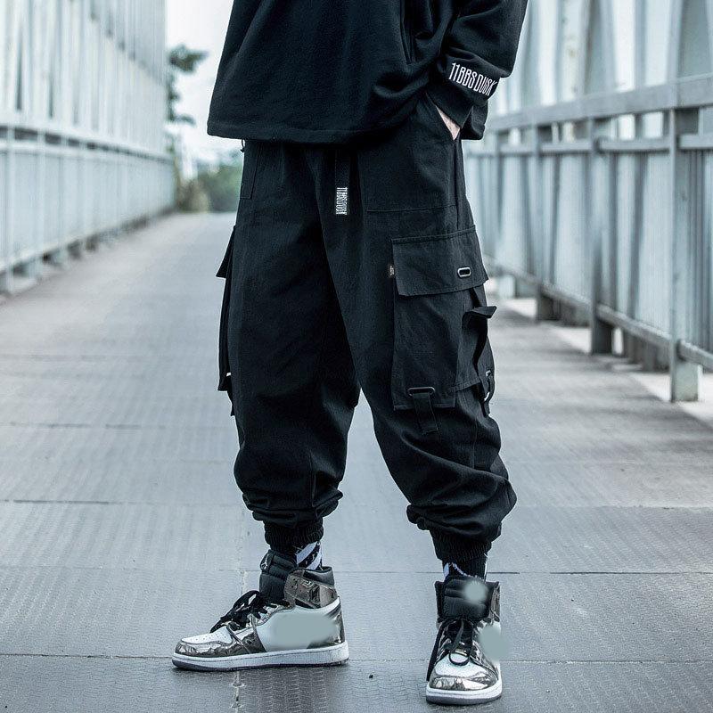 Trendige Herren Cargo Hose Locker Geschnitten Lässige Hip Hop Hose Frühling Herbst Saison Ins Markenmodisch Knöchellange Hose S gray