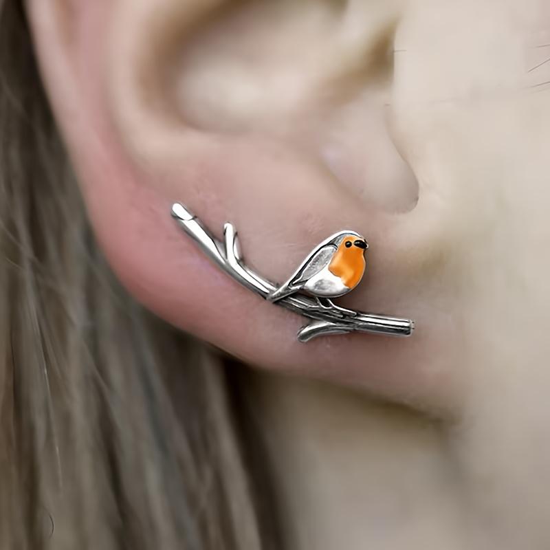 1 Paar Ast Vogel Anhänger Ohrringe, Vintage & Minimalistischer Stil Mode Ohrringe Für Damen, Perfektes Geschenk Für Partys KTJ