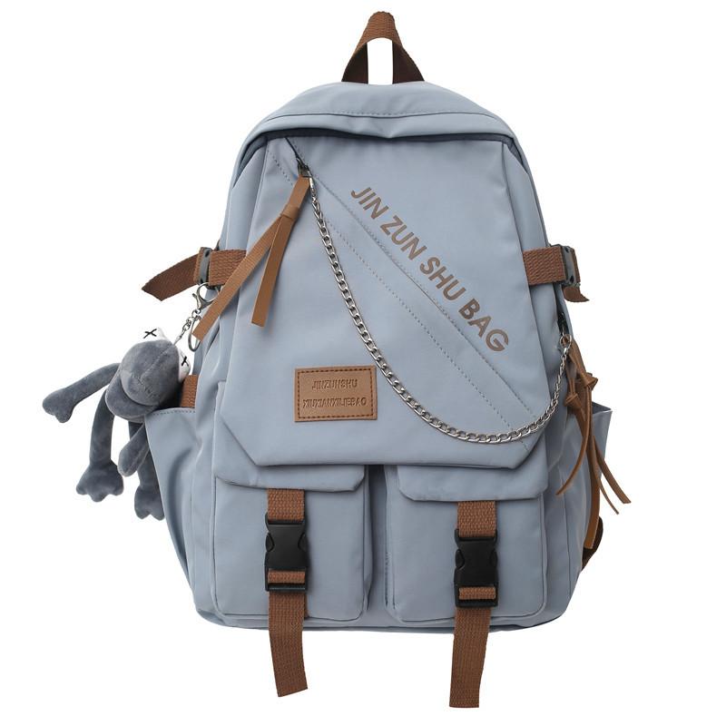Rucksack Damen Große Kapazität Rucksack Junior High School Student Schultasche Multifunktionsrucksack Männer blau
