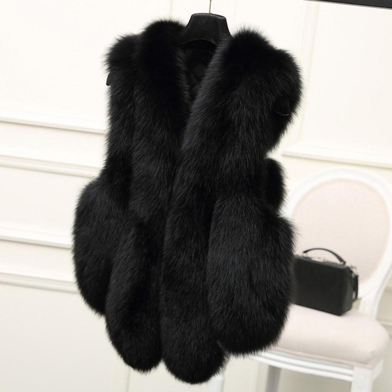 Damen Weste Übergröße Slim Fit Weste Outwear Warm Kunstleder Weste Mantel Weste L schwarz