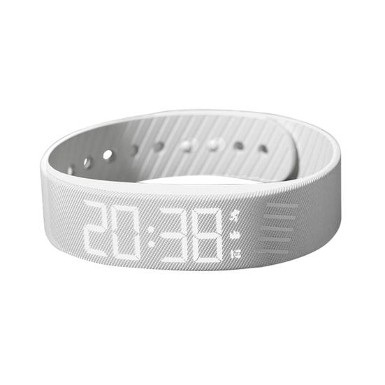 Vibrierende Alarm-Erinnerungsuhr Schüler Stiller Wecker Armband Digitale Uhr mit Schrittzähler Vibration Stoppuhr Timer für Tiefschläfer Herren weiß