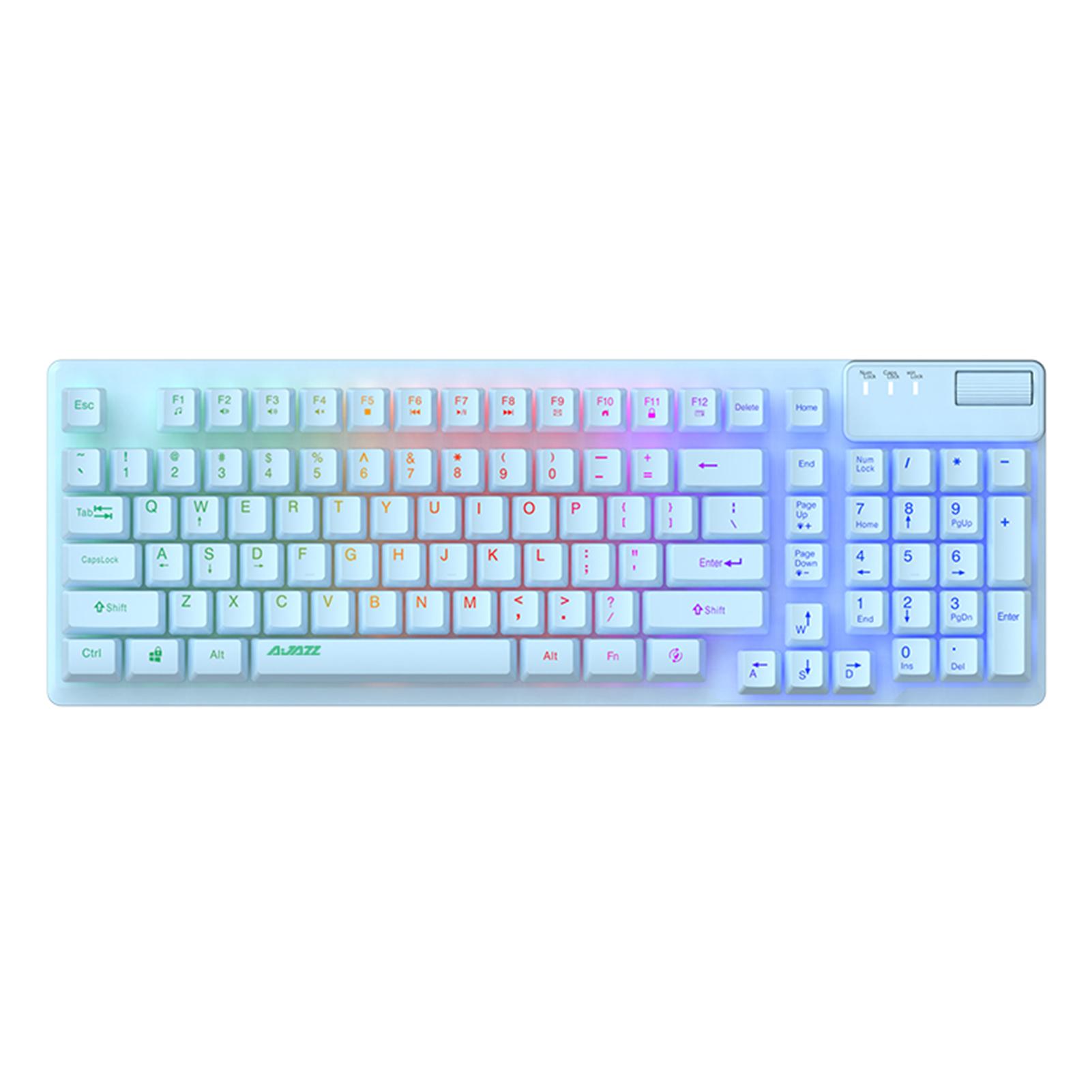 AJAZZ AF981 Kabelgebundene Tastatur, RGB-Gaming-Tastatur mit 19 Tasten, Anti-Ghosting-Metallbasis, ergonomisch blau