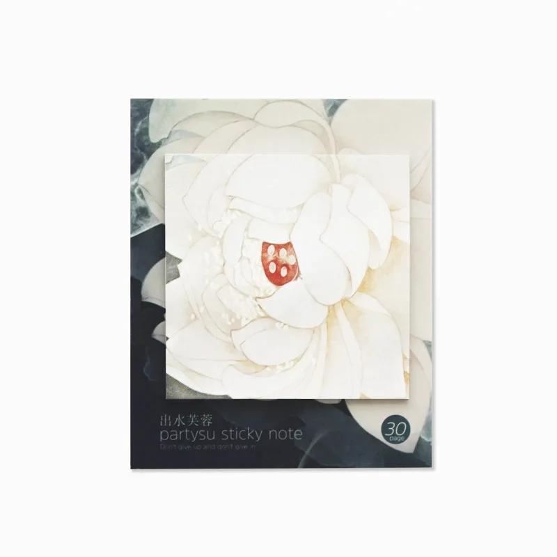 Sakura Hibiskus Tuschemalerei Notizen Haftnotizen Marmor Exquisites Design Notizbuch Schreibwaren Büro Schulbedarf Hibiscus