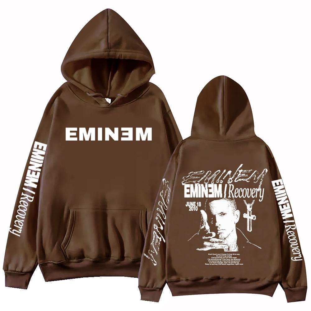Eminem The Eminem Show Hoodie Harajuku Hip Hop Pullover Oberteile Sweatshirt Geschenk S braun