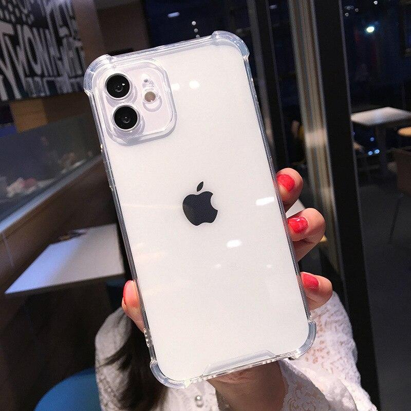 Stoßfeste transparente TPU-Abdeckung für iPhone 15 14 13 Pro Max 12 Mini Handyhülle für iPhone 11 Pro Max Xs XR X 7 8 Plus 6 6s Soft Cover iPhone 12 Mini reinfarbig