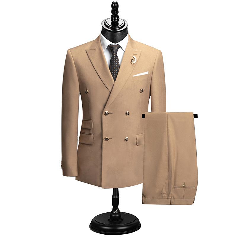 Herrenanzug Slim Fit Formal Business Arbeitskleidung Anzüge 2-teiliges Set (Jacke+Hose) S