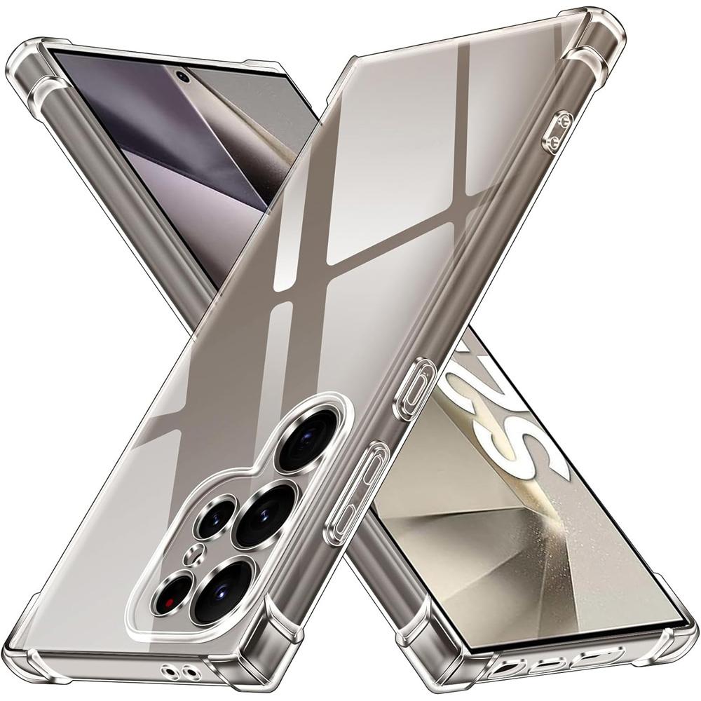 Dicke, stoßfeste, transparente Silikon-Telefonhülle für Samsung Galaxy S24 Ultra S24 Plus S24 S23+ S22+ S21+ Schutzhülle Rückseite Samsung S21 transparent